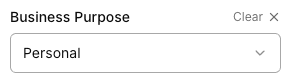 Business purpose filter