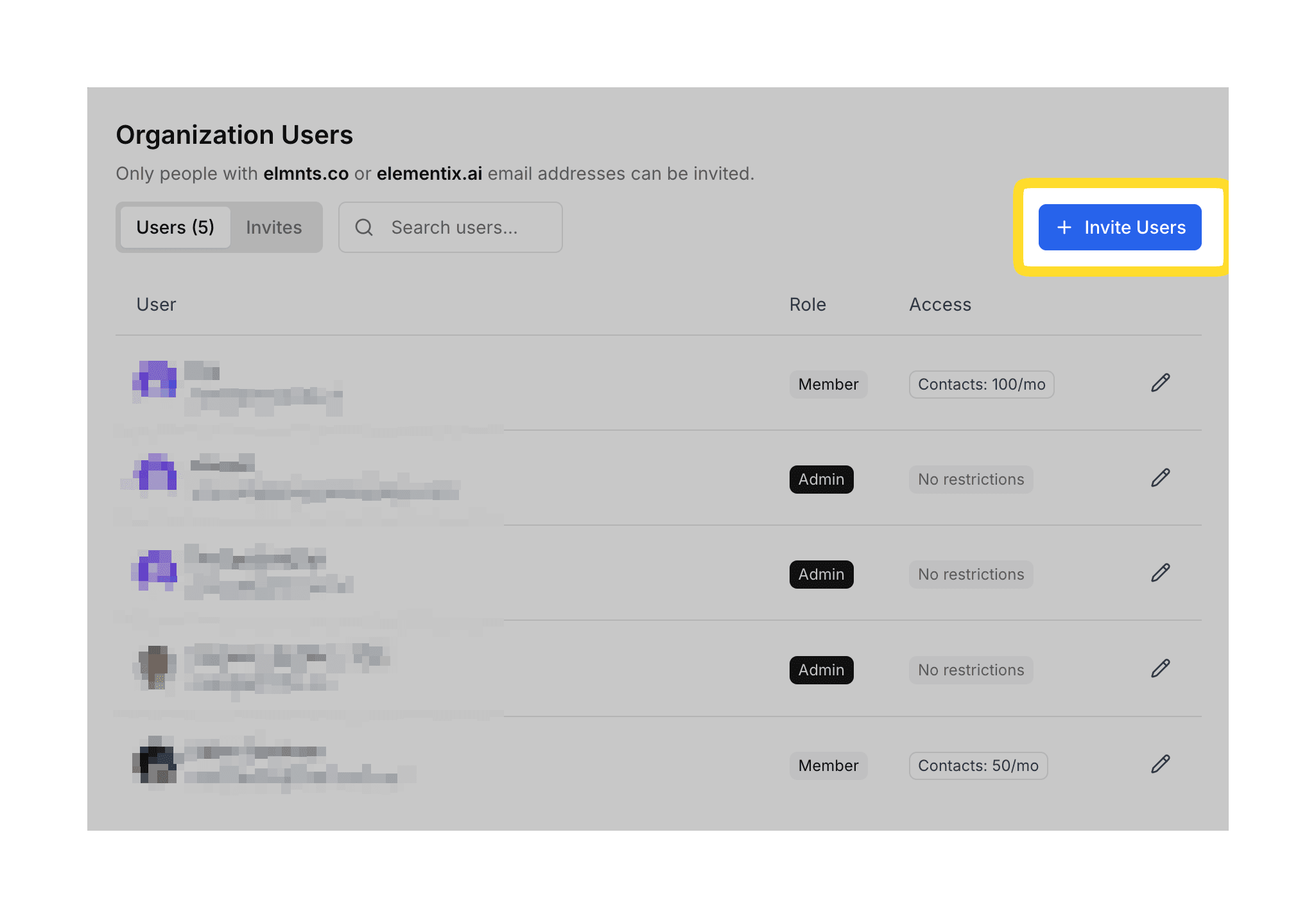 Invite button in the Members & Invitations section