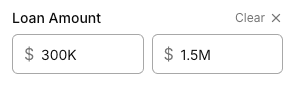 Loan amount filter