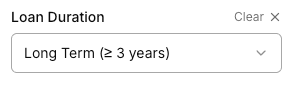 Loan duration filter