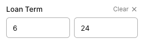 Loan term filter with padding applied