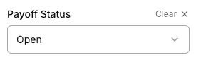 Payoff status filter to exclude already-paid loans