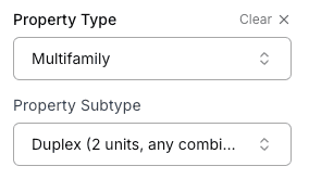 Property type filter