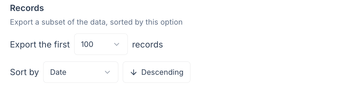 Records input field
