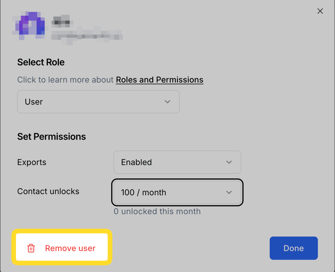 Remove member button