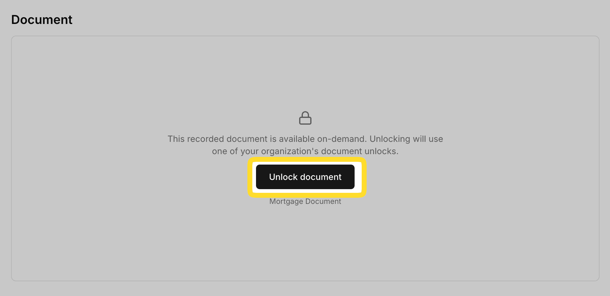 Unlock button on a document