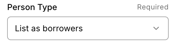 Person type filter
